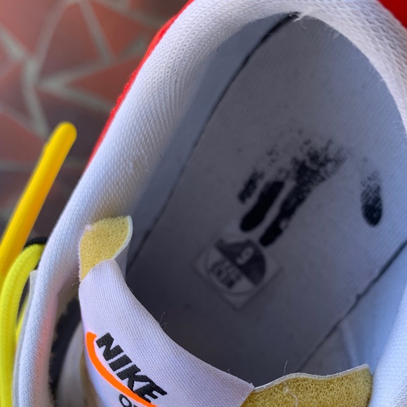 Nike White Sneakers with Red and Yellow Highlights - Picture 7 of 9